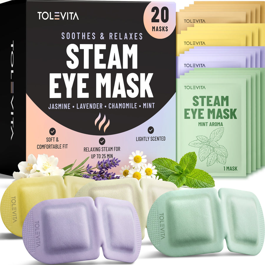 Steam Eye Mask, Self-Heating & Soothing Eye Mask for Relaxation & Eye Fatigue Relief, 20 Masks