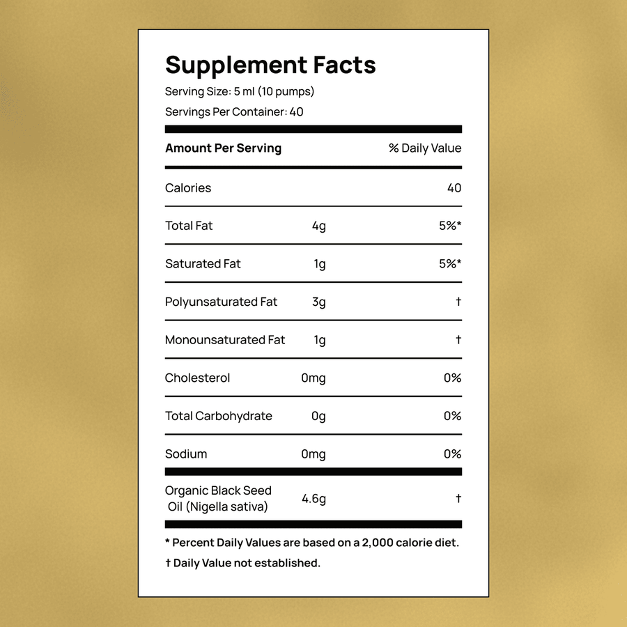 High Potency Cold-Pressed Organic Black Seed Oil with 3% Thymoquinone