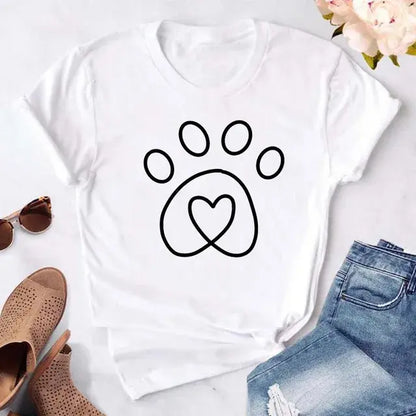 Cute Women's Dog Mom Graphic T-Shirt