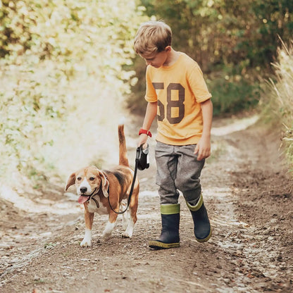 Retractable Dog Leash with Dispenser and Poop Bags