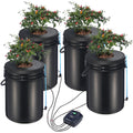 VEVOR DWC Hydroponic System, 5 Gallon 4 Buckets, Deep Water Culture Growing Bucket, Hydroponics Grow Kit with Pump, Air Stone and Water Level Device, for Indoor/Outdoor Leafy Vegetables