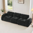 110''Boneless Sofa With Tufted,Soft Velvet Fabric,Modular Sectional Sofa Couches,32D High Density Sponge,Anti-Slip Design,Ergonomic Design Bottom,No Assembly Required,For Study,Home Theater,Black