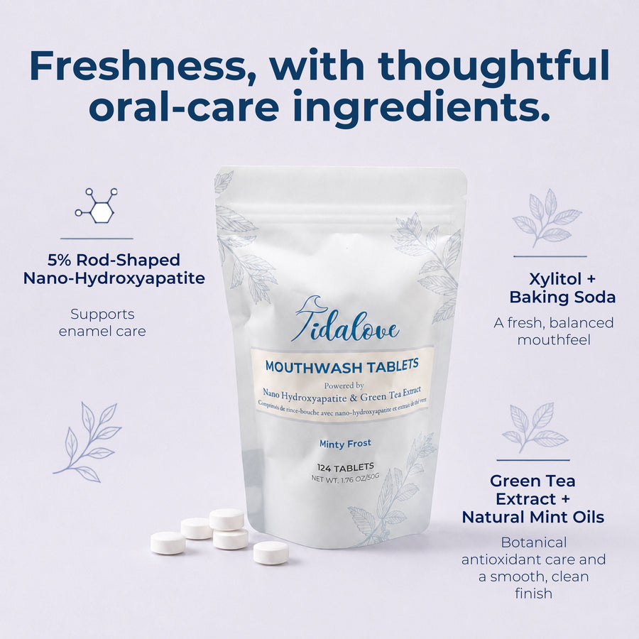 Fluoride-Free Mouthwash Tablets with 5% nHAp – 124 Tablets